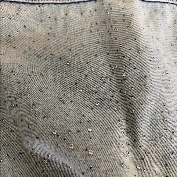 Zara Rhinestone Denim Cropped Jacket - Picture 5 of 6